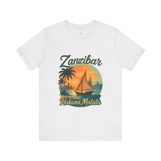 Zanzibar Hakuna Matata Tee, Unisex T-Shirt, Vacation Wear, Beach Gear, Travel Apparel, Summer Style - twasira