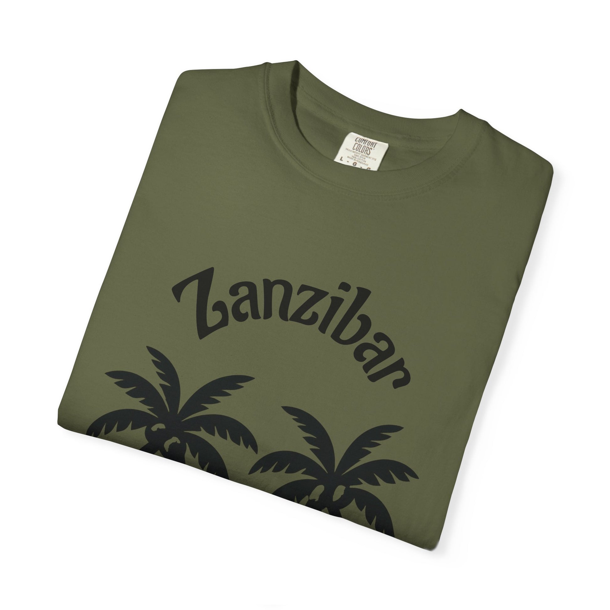 Coconut Beach Scene Unisex T-Shirt – Tropical Minimalist Design, Zanzibar-Inspired, Summer Vacation Wear - twasira