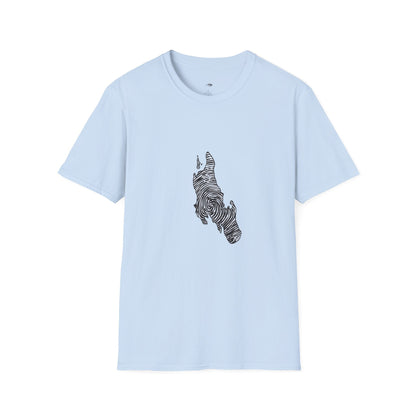 Unguja Island T-Shirt – Minimalist Zanzibar Map Design Printify