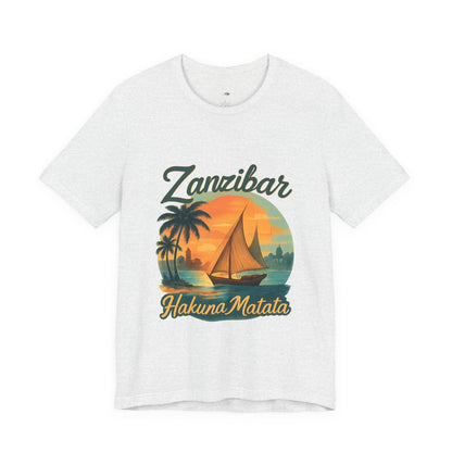 Zanzibar Hakuna Matata Tee, Unisex T-Shirt, Vacation Wear, Beach Gear, Travel Apparel, Summer Style - twasira