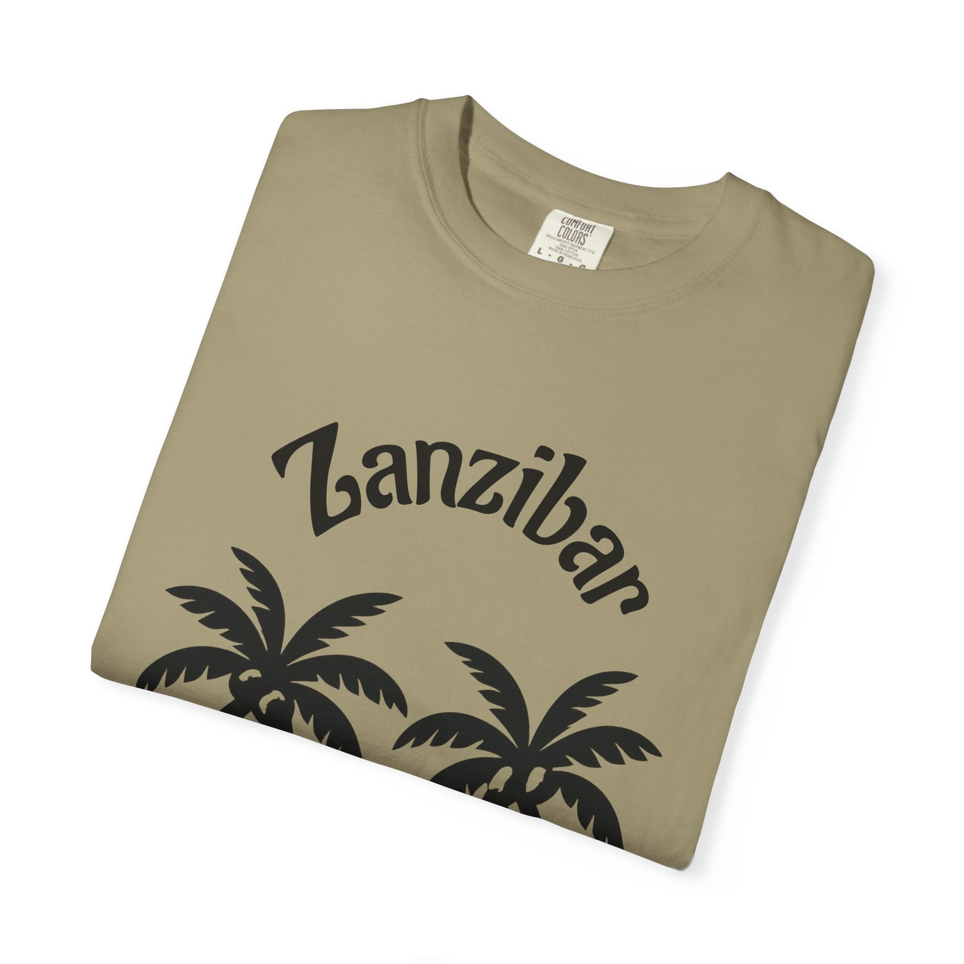 Coconut Beach Scene Unisex T-Shirt – Tropical Minimalist Design, Zanzibar-Inspired, Summer Vacation Wear - twasira