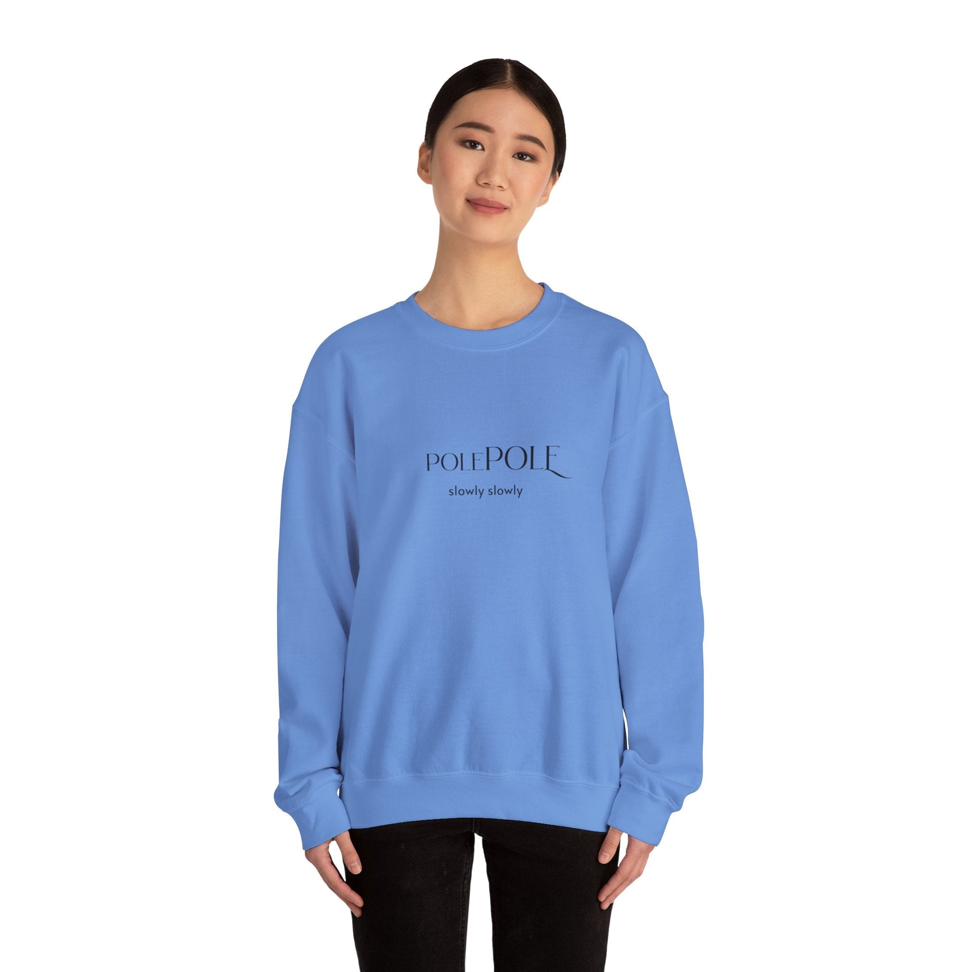 Pole Pole Crewneck Sweatshirt – Swahili "Slowly Slowly" Unisex Heavy Blend™ Printify