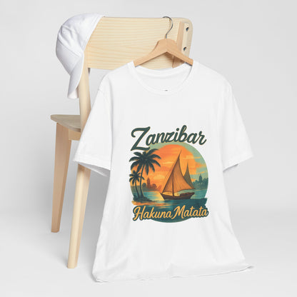 Zanzibar Hakuna Matata Tee, Unisex T-Shirt, Vacation Wear, Beach Gear, Travel Apparel, Summer Style - twasira