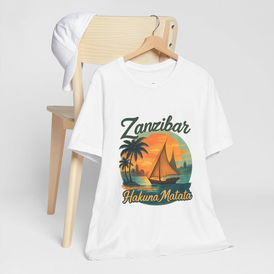 Zanzibar Hakuna Matata Tee, Unisex T-Shirt, Vacation Wear, Beach Gear, Travel Apparel, Summer Style - twasira