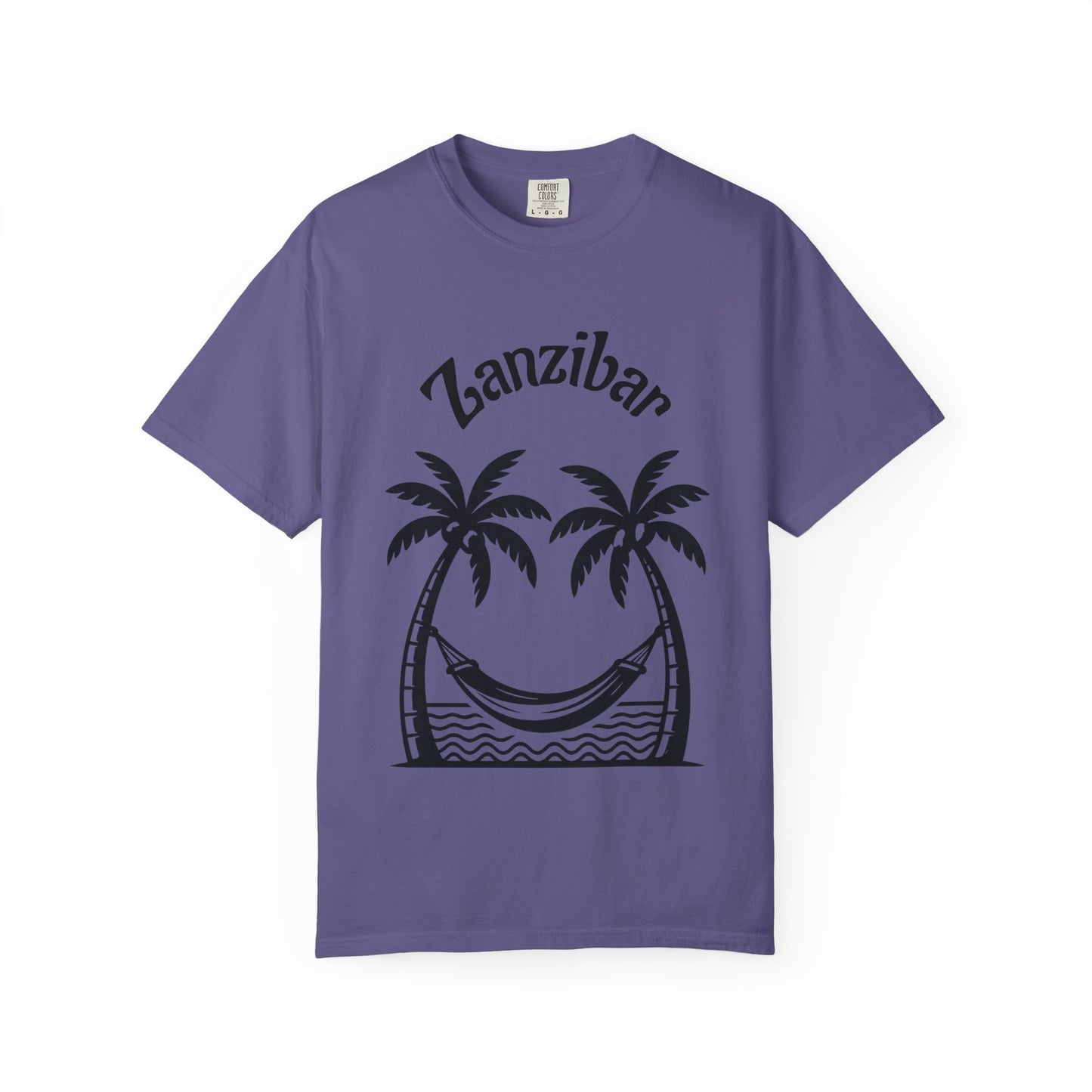 Coconut Beach Scene Unisex T-Shirt – Tropical Minimalist Design, Zanzibar-Inspired, Summer Vacation Wear - twasira