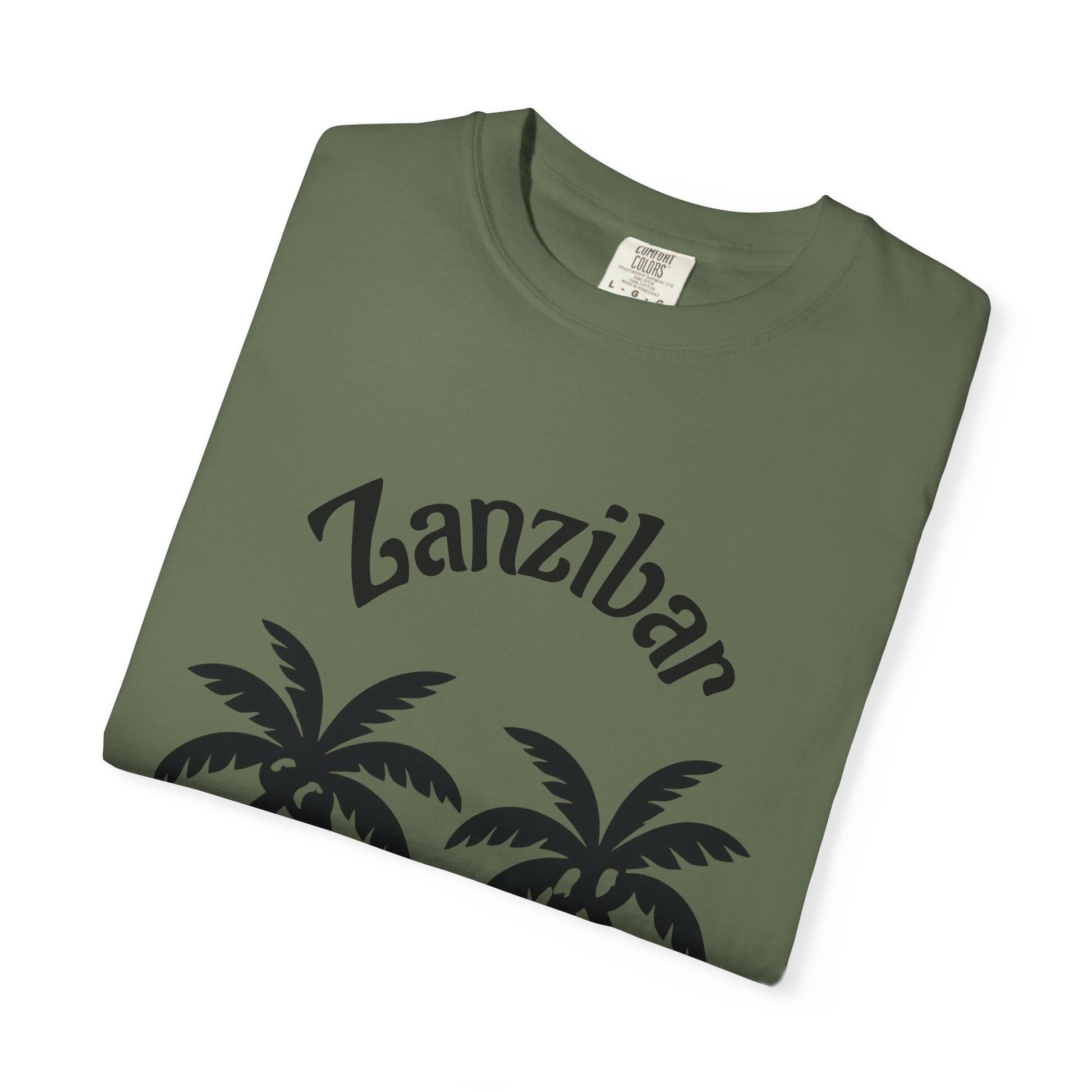 Coconut Beach Scene Unisex T-Shirt – Tropical Minimalist Design, Zanzibar-Inspired, Summer Vacation Wear - twasira