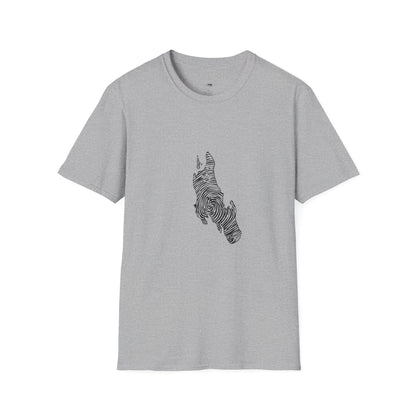 Unguja Island T-Shirt – Minimalist Zanzibar Map Design Printify