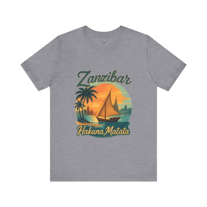 Zanzibar Hakuna Matata Tee, Unisex T-Shirt, Vacation Wear, Beach Gear, Travel Apparel, Summer Style - twasira