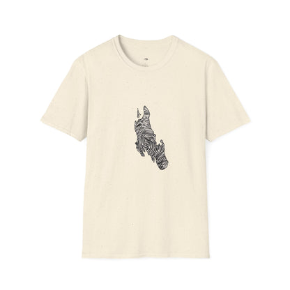 Unguja Island T-Shirt – Minimalist Zanzibar Map Design Printify