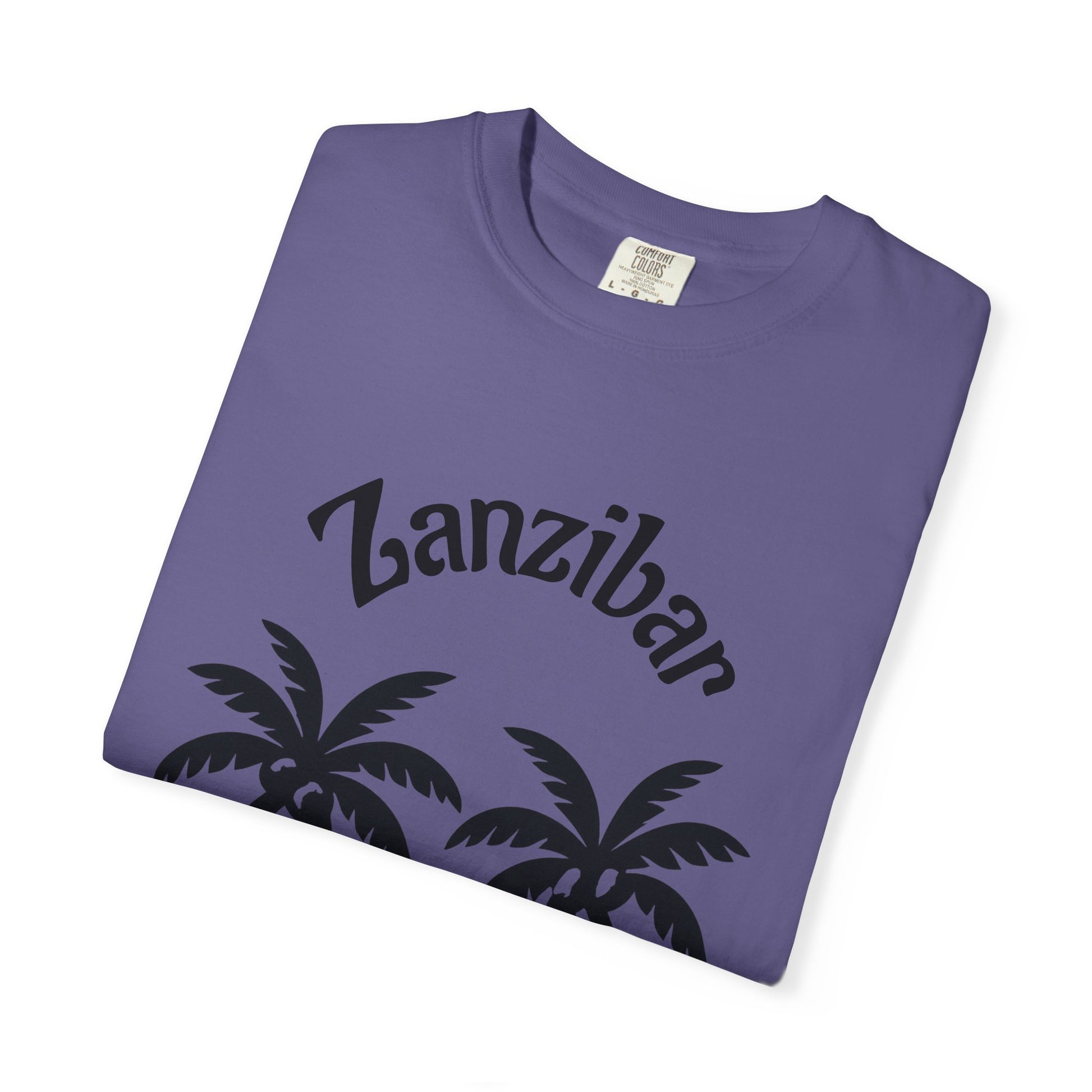 Coconut Beach Scene Unisex T-Shirt – Tropical Minimalist Design, Zanzibar-Inspired, Summer Vacation Wear - twasira