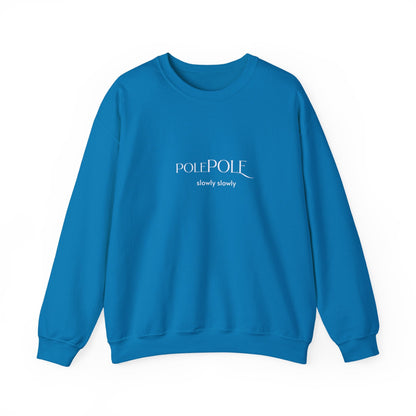 Pole Pole Crewneck Sweatshirt – Swahili "Slowly Slowly" Unisex Heavy Blend™ Printify