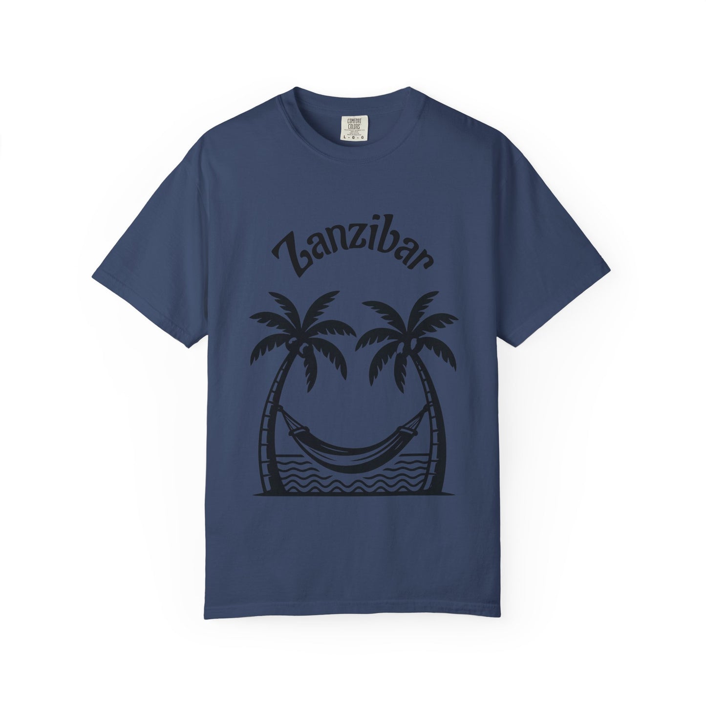 Coconut Beach Scene Unisex T-Shirt – Tropical Minimalist Design, Zanzibar-Inspired, Summer Vacation Wear - twasira