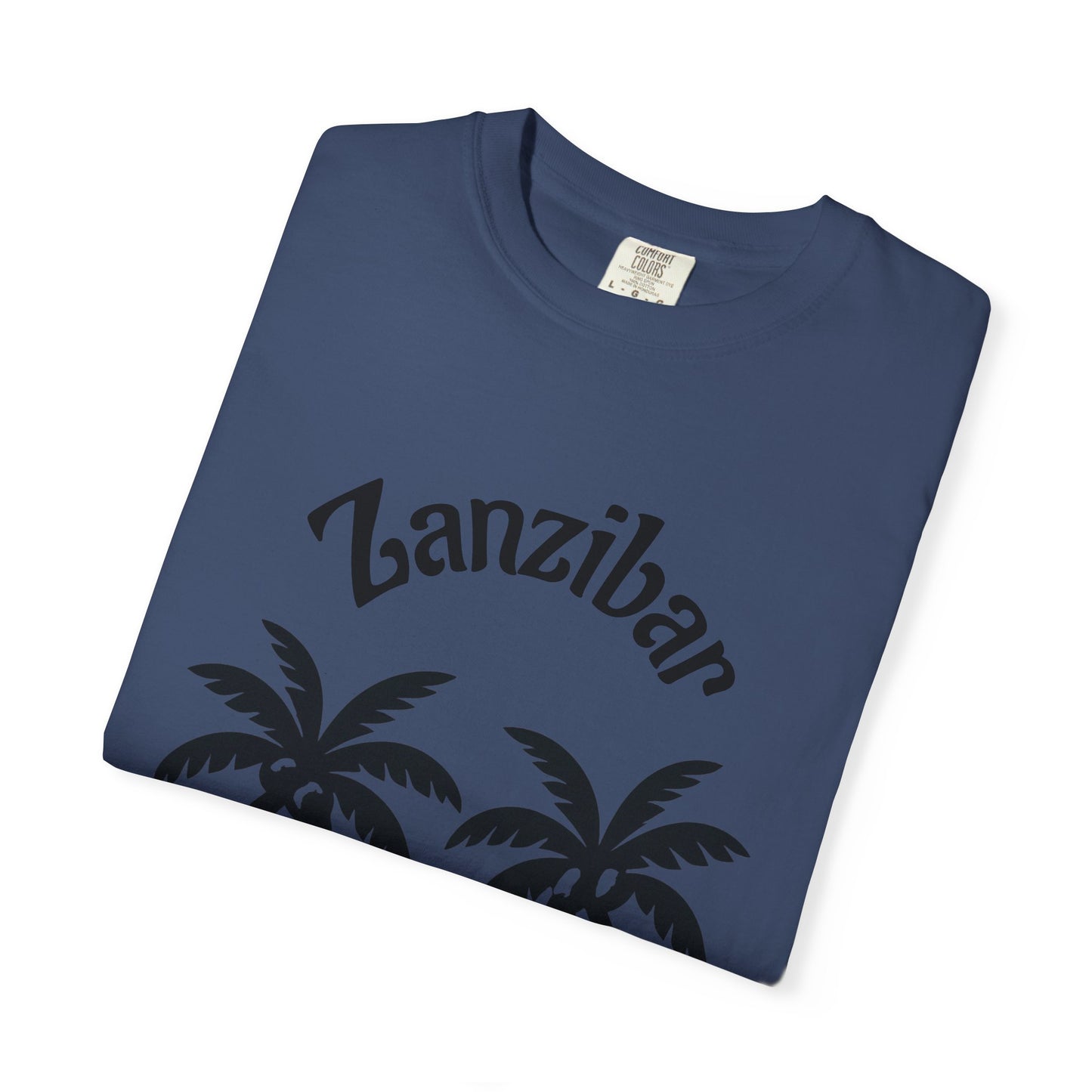 Coconut Beach Scene Unisex T-Shirt – Tropical Minimalist Design, Zanzibar-Inspired, Summer Vacation Wear - twasira