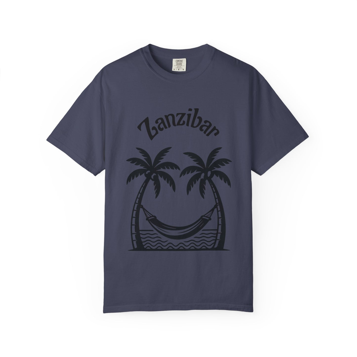 Coconut Beach Scene Unisex T-Shirt – Tropical Minimalist Design, Zanzibar-Inspired, Summer Vacation Wear - twasira